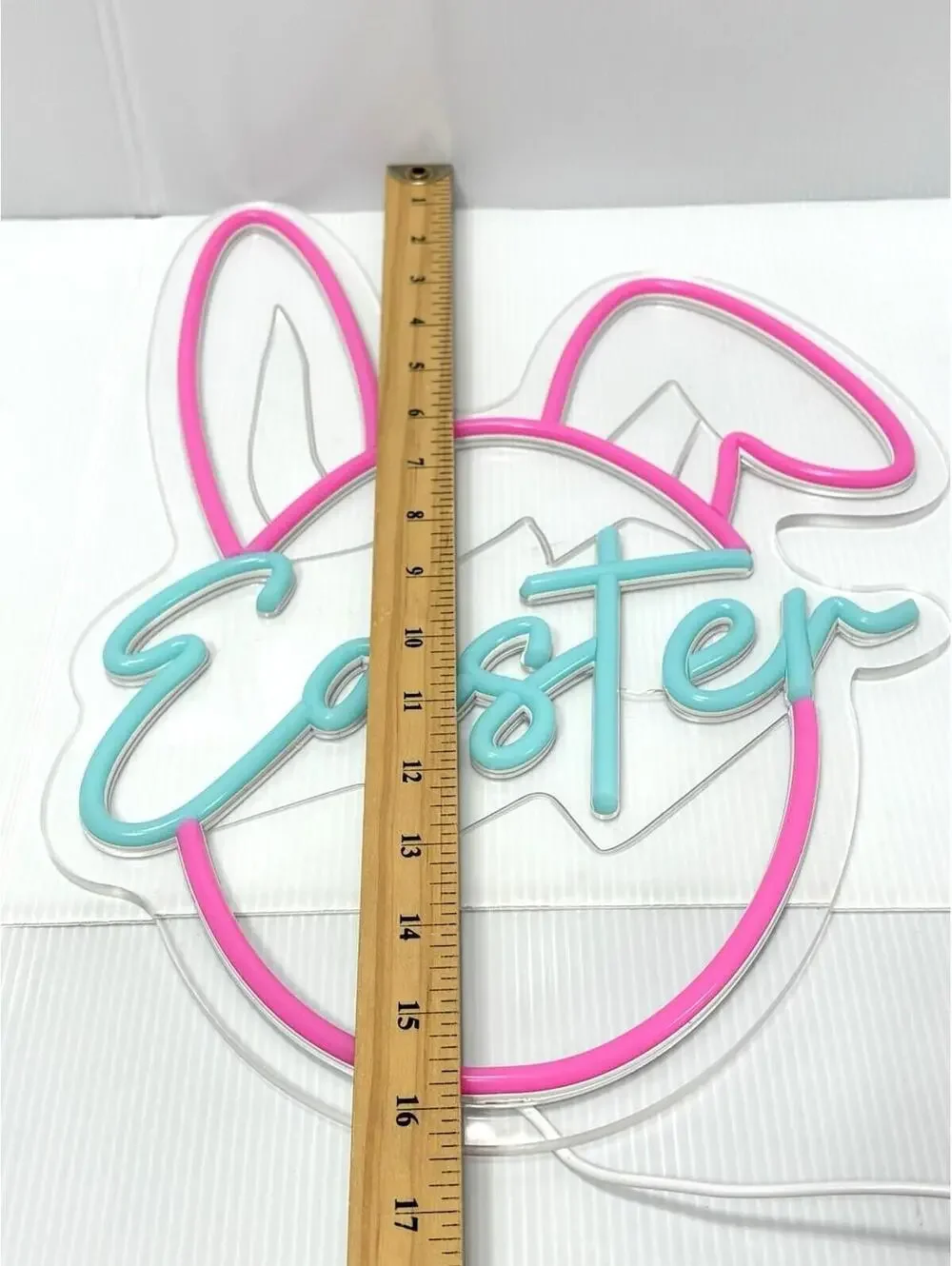 Easter Egg Bunny LED Neon Sign Wall Light USB Powered Holiday Decor Pink Blue